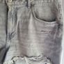 grey denim shorts Image 2
