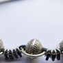 Vintage Leather  Bead Necklace length 17,5" Image 3