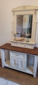 cream dresser hall table