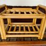 Sturdy Versatile Rattan and Bamboo Low Stool Footstool VGC Image 6