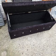 Black Velvet Storage Ottoman / Blanket Box