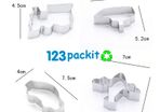 Set of 4 cookie cutter set stainless steel cookie cut car, airplane, train and boat shape puzzle reusable for baking