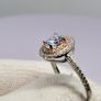Sterling silver (Sz: L) White Cubic Zirconia, Pink Cubic Zirconia Ring in Rhodium & Rose Gold Overlay Sterling Silver 2.17 Ct Image 7