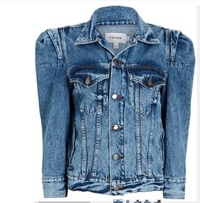 Frame Rosette puff sleeve denim jacket - sz 14-16