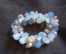 Lovely moonstone pearl beadedbracelet