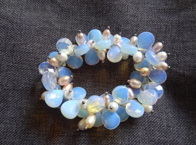 Lovely moonstone pearl beadedbracelet