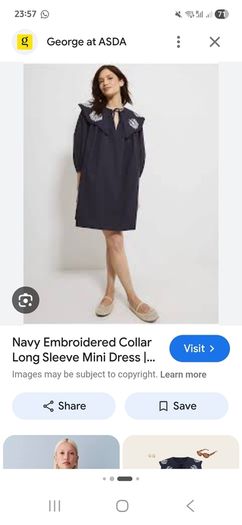 George Navy Boho mini dress Sz 14 UK - Bnwt Rrp 30
