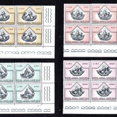 1971 Vatican City The Four Evangelists Commemorative Stamps marginal Corner Blocks of 4 Mint Never Hinged (MNH)