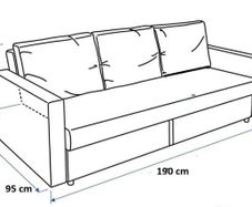 3 Seater, Double Sofa Bed IKEA with Fitted Cover