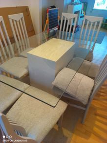 Glass Dining Table with chairs