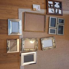 9 assorted picture frames