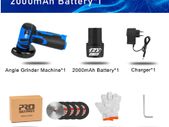 12V Brushless Angle Grinder Mini Cordless Polishing Machine 18500RPM 2000mAh Electric Cutting Grinding Power Tools