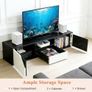 TV Lowboard Standing 120 cm, TV Cabinet with 2 Doors, TV Board for TVs up to 50 Inches, TV Cabinet with Drawer and Open Compartment for Living Room and Bedroom, Black and White Image 6