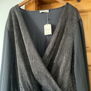 Oasis grey occasion top long sleeve plus size