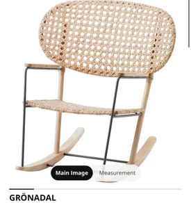 Rocking chair hand woven rattan IKEA