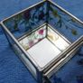 Vintage Hand Painted Waterside Flowers R Stained Glass Mirror Box Image 6