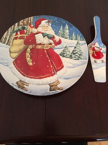 Christmas plate and cake server