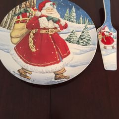 Christmas plate and cake server