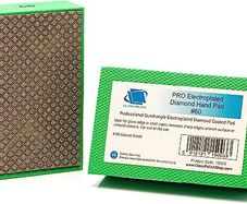 Glass Polish 15003 Diamond Hand Held Sanding Pad for Smoothing, Edging & Polishing - Grit 60, Size 95mm x 55mm