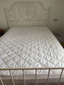 IKEA White metal double bed