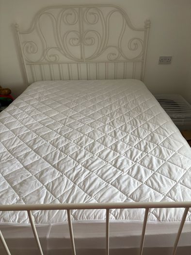IKEA White metal double bed