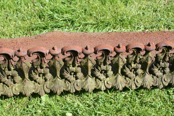 Antique Cast Iron Fire Fret Guard Front bars Fireplace grate 44" x 10"