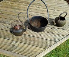 Cast Iron pot and kettles