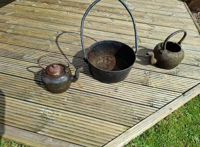 Cast Iron pot and kettles