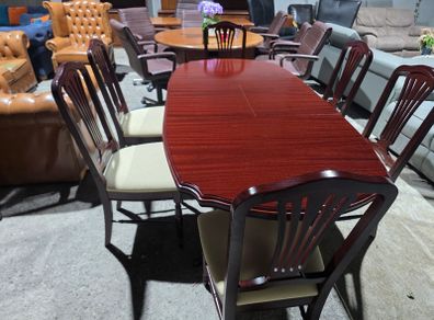mahogany extensible tables+ 6 chairs