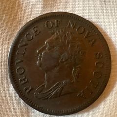 1832 Nova Scotia One Penny Token Colonial Canadian Coin