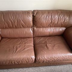 Two Piece Brown Sofa Set
