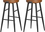 Set of 2 Bar Stools round  faux leather