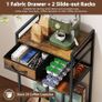 4-Tier Coffee Bar Cart with Storage, 33" H Coffee Station Cabinet With Pod Drawers for Nespresso Vertuo, Mini Toaster Oven Stand Table for Home, Kitchen, Living Room (Rustic Brown) Image 4