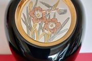 The "Art of Chokin" Black Glazed Vase/Urn/Ginger Jar