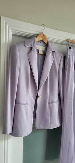ESCADA Mauve Wool Mix Trouser Suit Sz 40 (Fit 12UK)