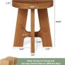 Set of 2 Round Solid Wood Side Tables, 50 cm, Rustic Walnut Finish, Sturdy Wooden Bedside Tables for Living Room & Bedroom Image 2