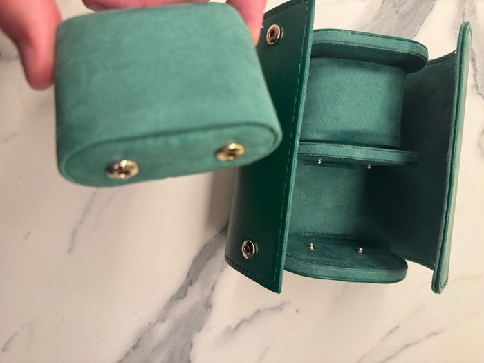 Leather 2 slot watch travel case