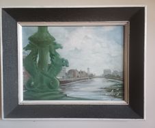 Benvon Ward - oil on board - View from Grattan Bridge