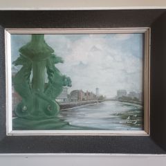 Benvon Ward - oil on board - View from Grattan Bridge