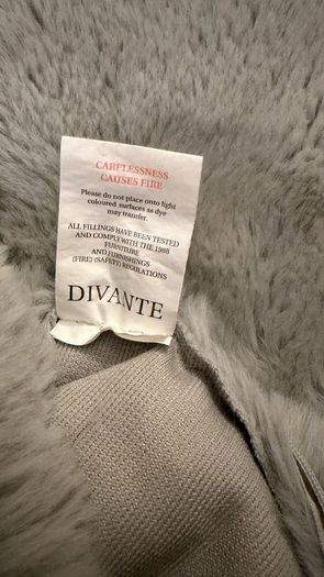 2 Divante Grey Faux Fur Cushion Covers 50 x 50cm