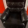 Black Leather Recliner Armchair Image 2