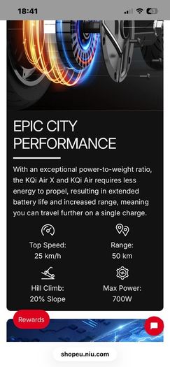 NEW e-scooter LIGHTWEIGHT 12kg!!! NIU KQiAir 25km/h FOLDABLE 50km range FAST CHARGING wide deck, handlebars and tires