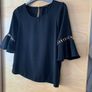 River Island Black & Gold Bell Sleeve Top Image 4