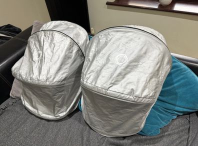 bugaboo donkey 2x silver hoods in swords