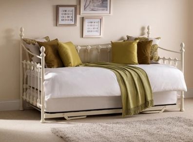 Versailles White Metal Daybed W/Optional Trundle