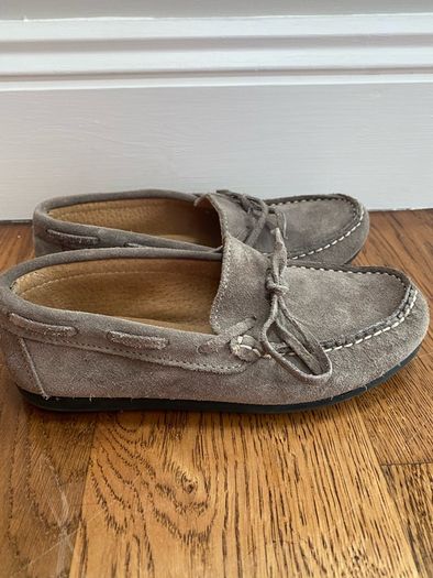 Grey Suede moccasin shoes