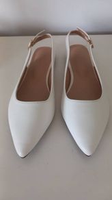 New White Slingback Flats Size 39