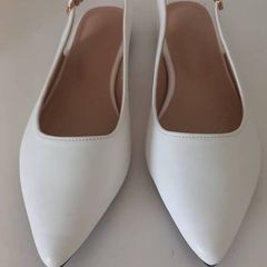 New White Slingback Flats Size 39