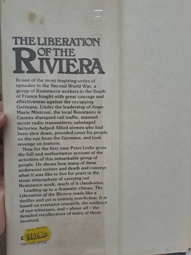 1st ed The Liberation of the Riviera Peter Leslie