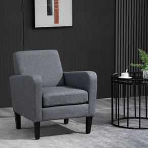 Modern Fabric Accent Chiar Club Armchair Sofa with Padded Seat,Light Grey (FREE SHIPPING)